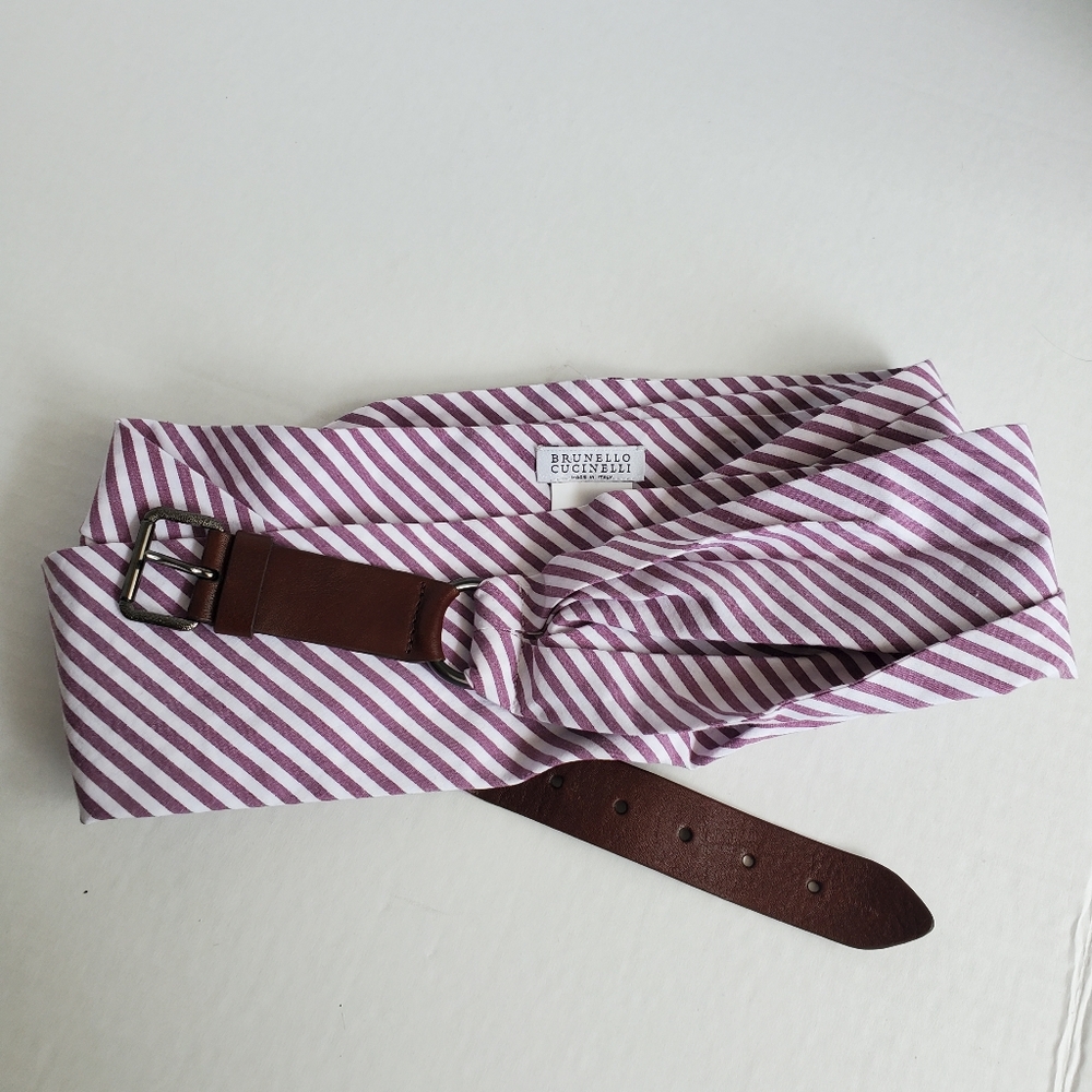 Brunello Cucinelli Striped Belt Wrap NWOT